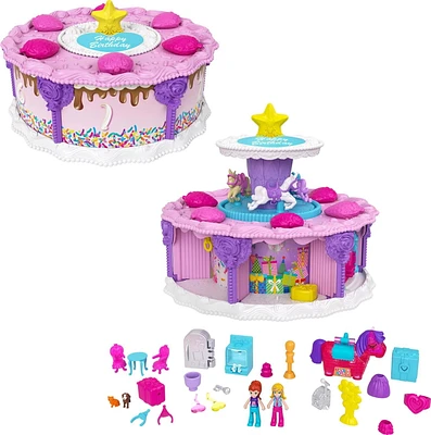 Polly Pocket-Coffret Gâteau d’Anniversaire en Forme de Gâteau