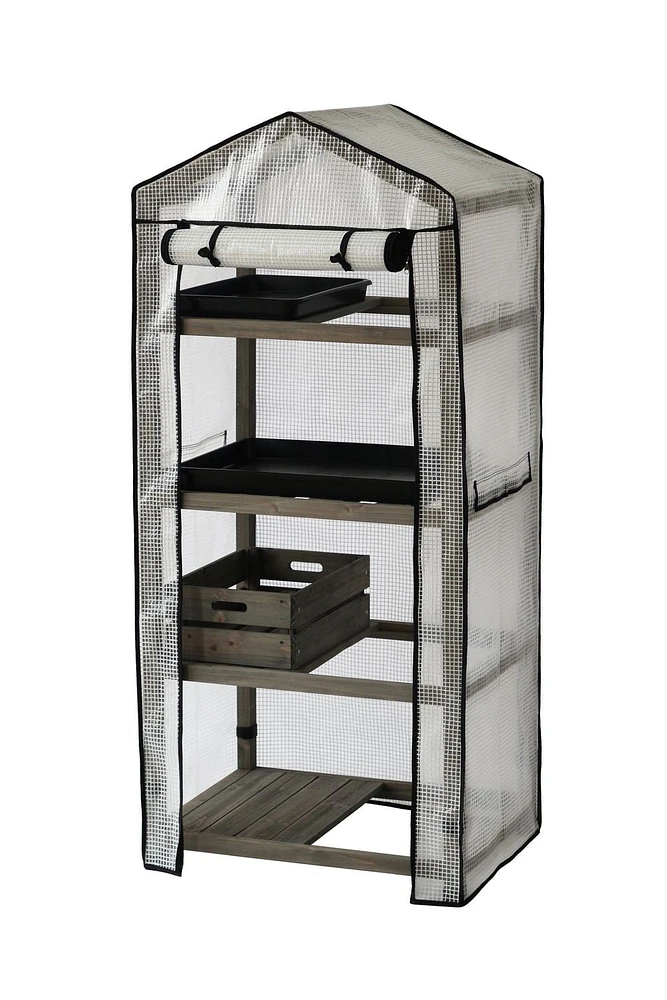 VegTrug 4-Tier Cedar Greenhouse - Grey