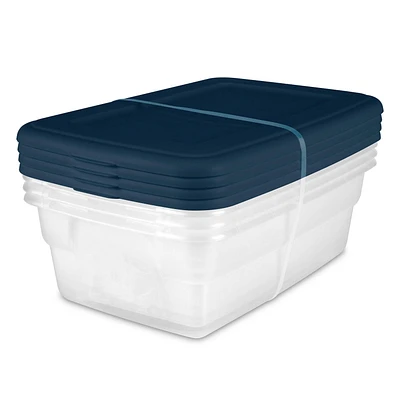 Sterilite  Ensemble de (4) 11L Boîtes de Rangement - Bleu Marine
