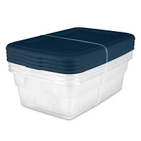 Sterilite  Ensemble de (4) 11L Boîtes de Rangement - Bleu Marine