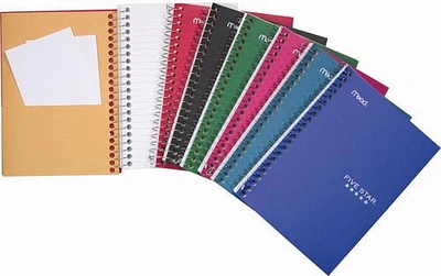 Cahier à spirale Five Star d'1 matière 1 matière, 7 x 4-3/8 po, 200 pages