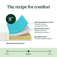 Zinus Nuit 8 Inch Cooling Memory Foam Mattress