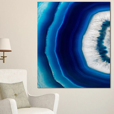 Tableau sur toile imprimée numerique Design Art Crystaux Bleu Agate