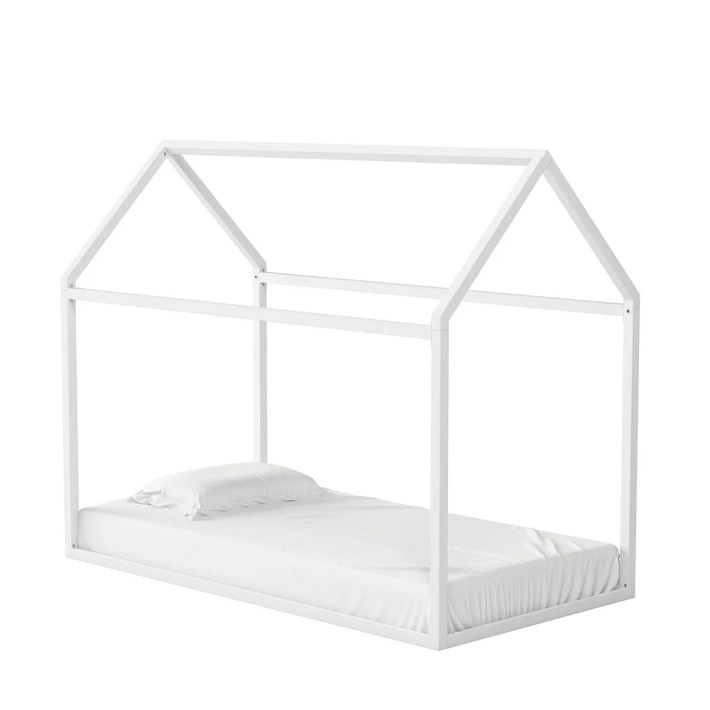 Lit-maison en métal Skyler de Max & Finn, pour deux personnes