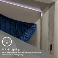 Lit rembourré complet Anchorage avec lumières LED et USB, par Hillsdale Living Essentials