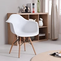 Chaises baquets en plastique blanc de la collection Heavenly, lot de 2