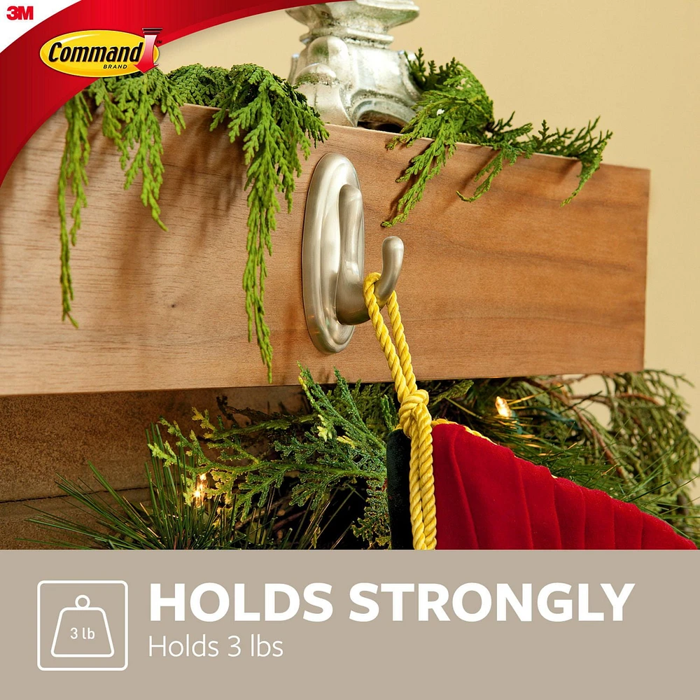 Command™ Traditional Decorative Hooks 17051BNC-VP, Medium, Value Pack