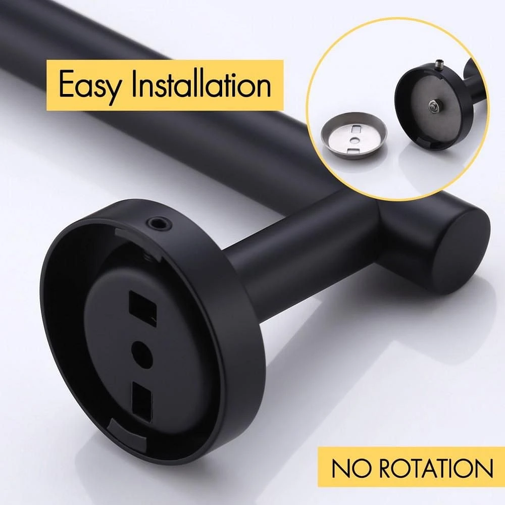 Avanities 28 in. Porte-serviettes rond en acier inoxydable W en couleur noire AI-34590