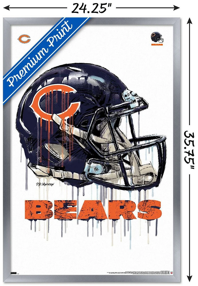 NFL Chicago Bears - Drip Helmet 20 Wall Poster