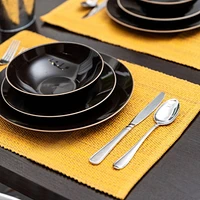 Set de 4 sets de table en coton classiques décontractés Fabstyles, lavables en machine, parfaits pour la cuisine et la table à manger ou les tables d'extérieur