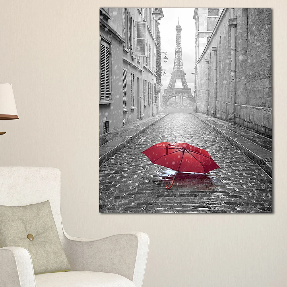 Design Art Eiffel View from Paris Street Cityscape Photo Canvas Art Print
