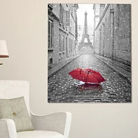 Design Art Eiffel View from Paris Street Cityscape Photo Canvas Art Print