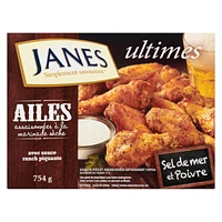 Janes ultimates Dry Rub Seasoned Chicken Wings Sea Salt & Pepper, Chicken Wings, 754g