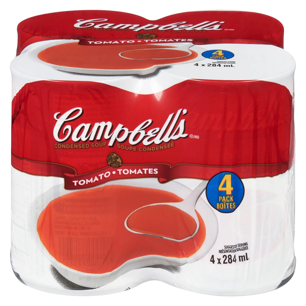 Campbell's® Condensed Tomato Soup (4 x 284 mL), Made with 4 tomatoes and no artificial flavours.