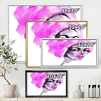 Designart Afro American Woman Fashion Portrait FLOAT FRAME WALL ART