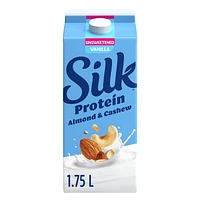 Silk Protein Almond & Cashew Milk Alternative, Vanilla Unsweetened, Dairy Free, 1.75 L