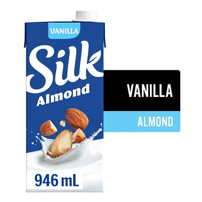 Silk Almond Milk Alternative, Vanilla Flavour, Dairy-Free, Shelf Stable, 946 mL