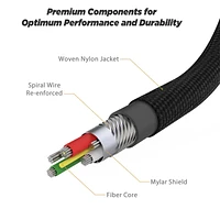 Scosche USB-A to USB-C Charge & Sync Braided Cable 10 feet Black, Fast Transfer Rates