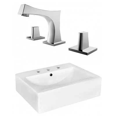 Imaginations Américaines 20.25-po. W Vessel Set Blanc