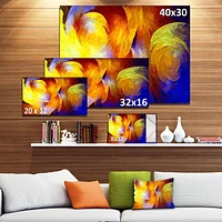 Designart Motif abstrait fractal jaune Art mural sur toile