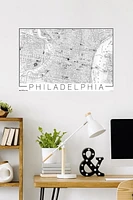 Philadelphia Map Wall Poster, 22.375" x 34"