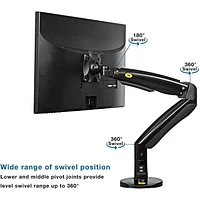North Bayou 22"-35" Gas Strut Monitor Desktop Mount with USB Port - F100A