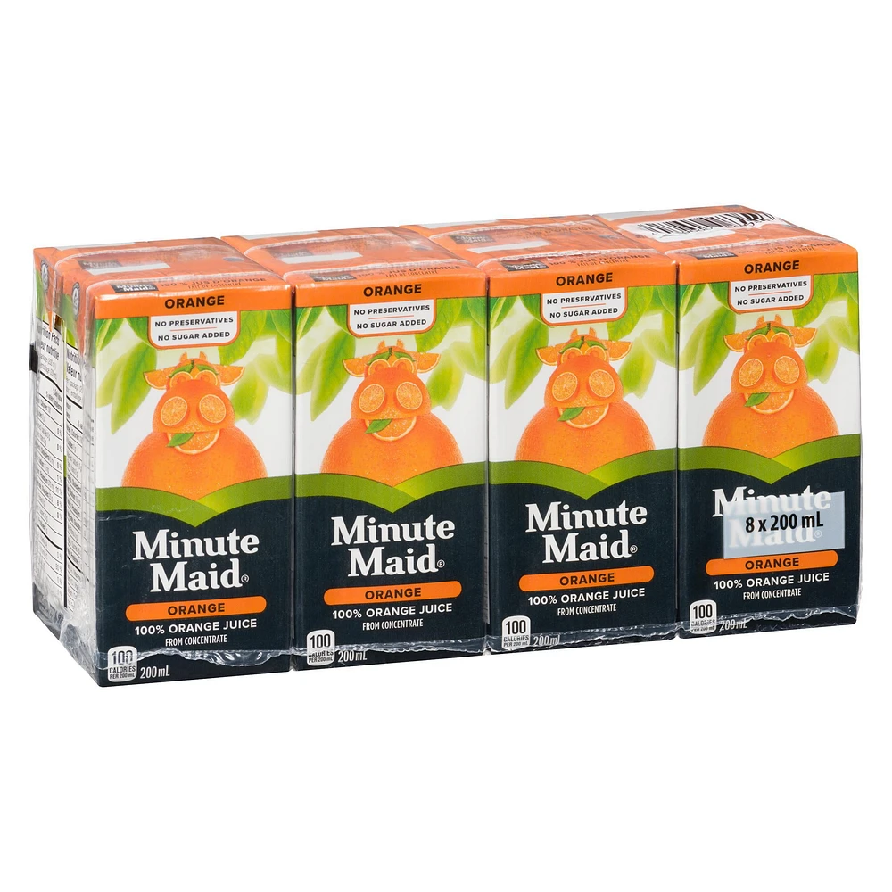 Minute Maid 100% Orange Juice From Concentrate 200mL carton 8 pack, 200 x mL