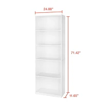 Mainstays Bibliothéque 5 Tablettes, Finitions Multiples tablettes réglable 71” de haut
