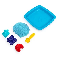 Kinetic Sand, Sandbox Playset with 1lb of Blue Kinetic Sand and 3 Molds, for Ages 3 and Up