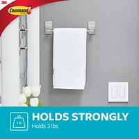 Porte-serviette à mains pour la salle de bain Command(MC), BATH41-SN-EF, nickel satiné, 1,4 kg (3 lb) BATH41-SN-EF, nickel satiné