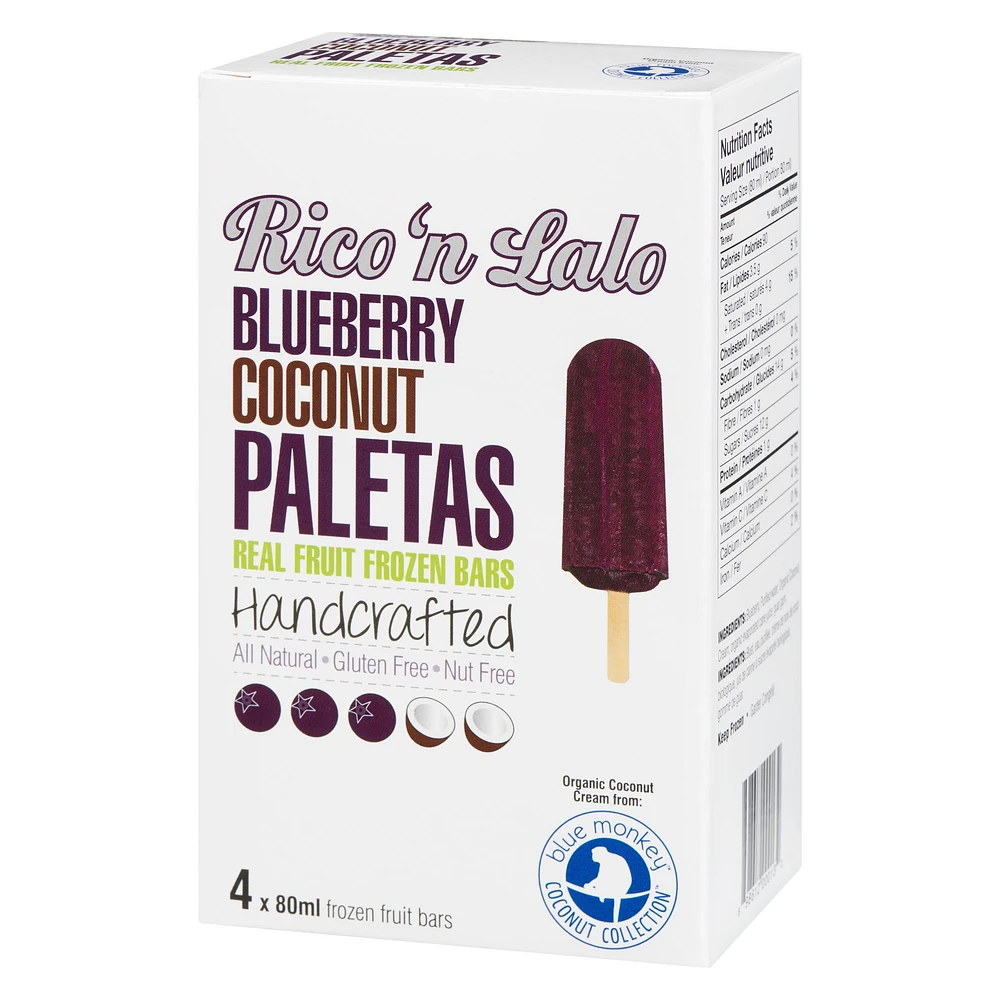 Rico N Lalo Paletas Myrtille De Noix De Coco
