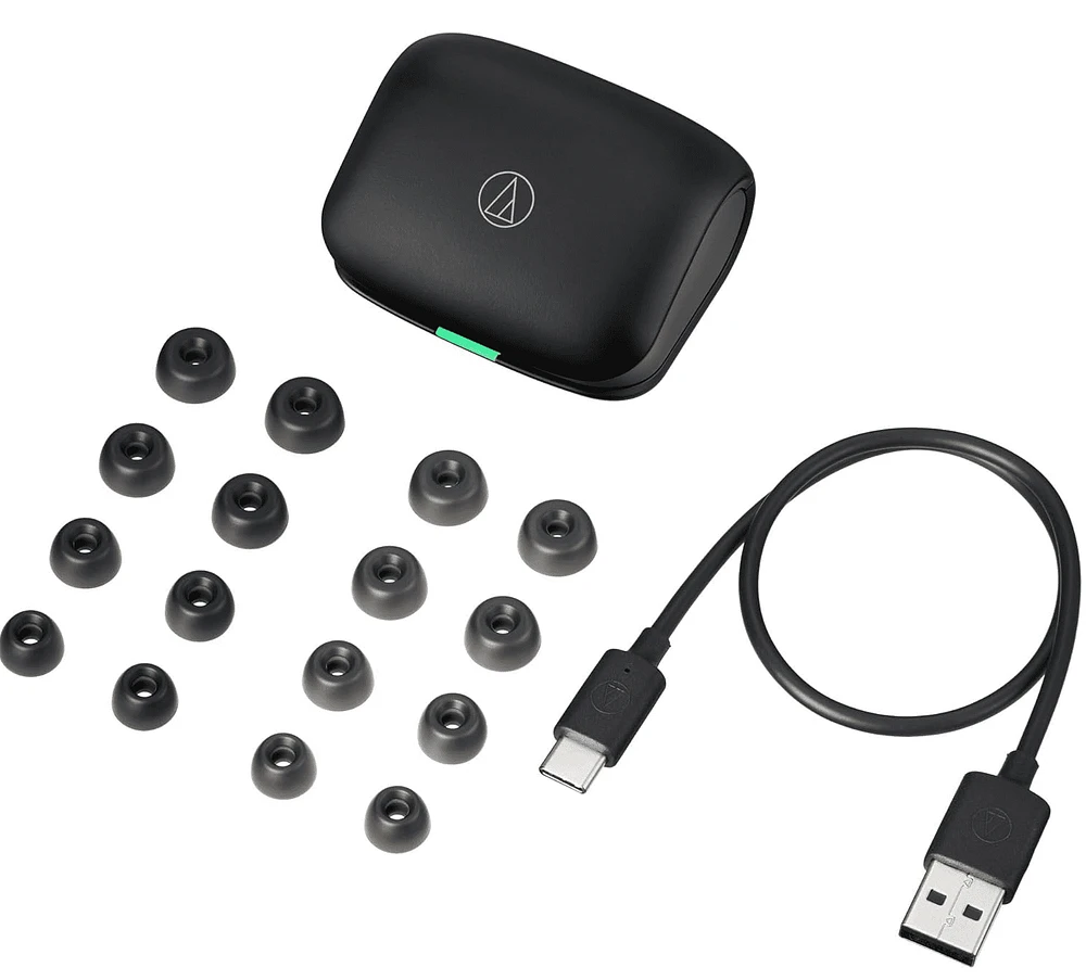 Audio-Technica ATH-TWX7 Truly Wireless Earbuds, Black