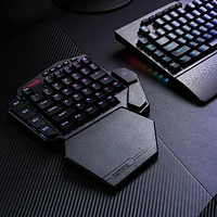 Redragon K585 DITI Wireless One-Handed Mechanical Keyboard, 42 Keys 2.4Ghz RGB 40% Gaming Keypad with 7 Onboard Macro Keys, Detachable Wrist Support (Blue Switch)