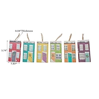 Ornement De Décoration De Noël En Rangée En Bois - Ensemble De 12