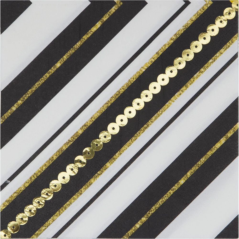 Gold Sequin Stripe Napkins