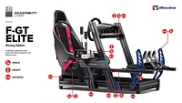 Cockpit de simulateur avec profilé d’aluminium Next Level Racing® F-GT Elite Formula et GT – Édition iRacing