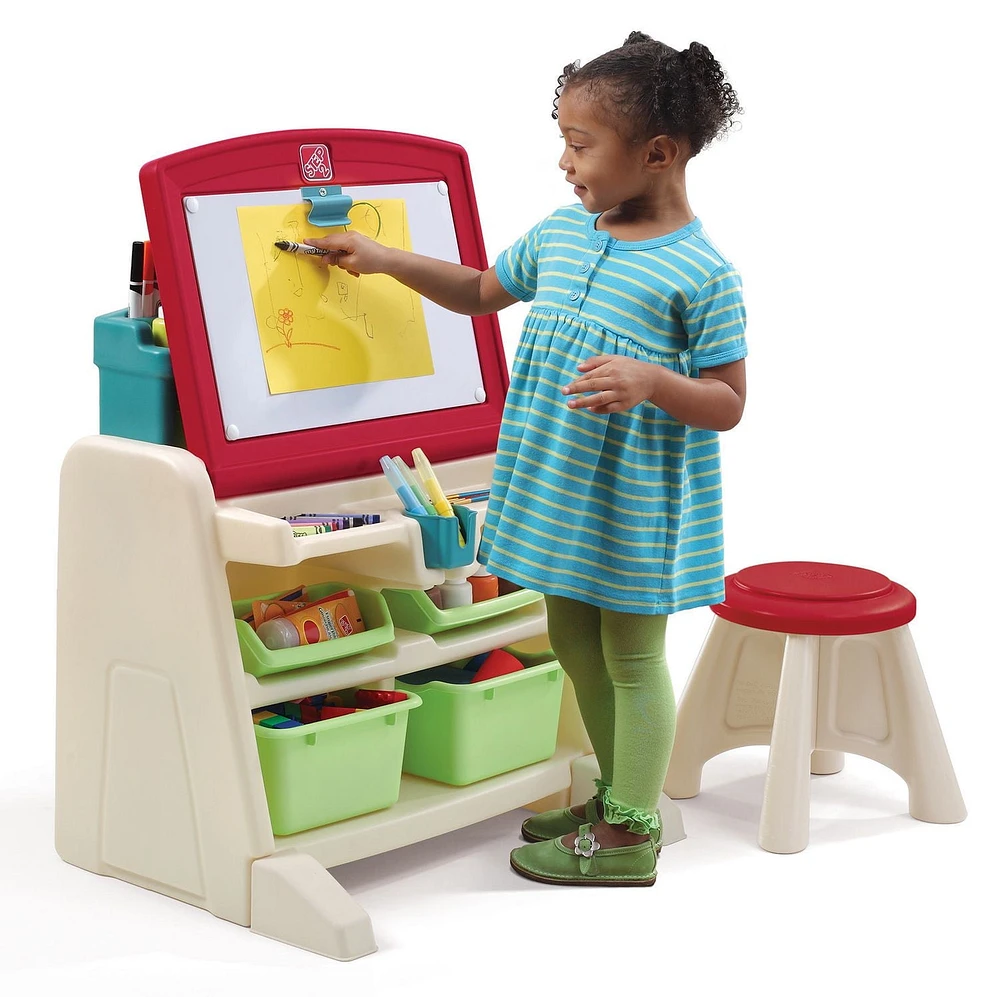 Step2 Flip And Doodle Easel Desk with Stool