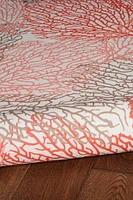 Tapis lavable Haylee 5 pi x 7 pi ivoire et corail