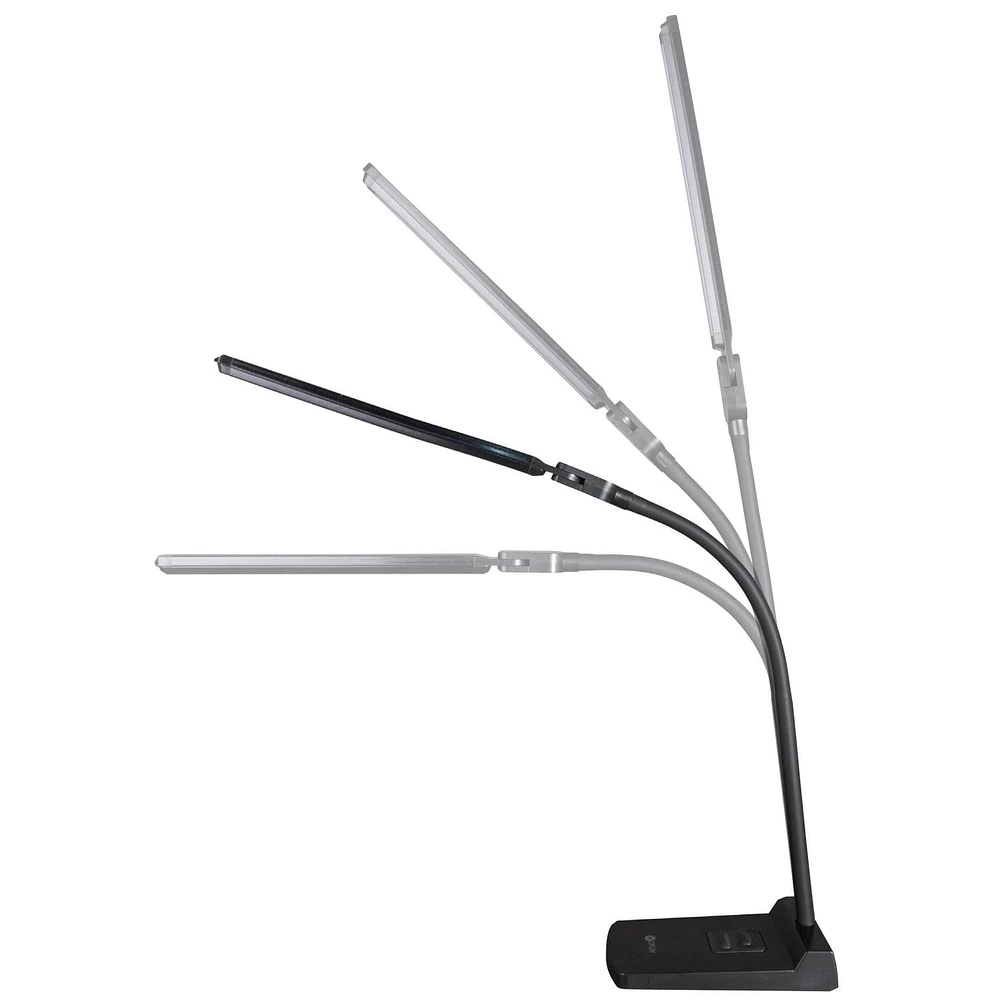OttLite Swivel LED Desk Lamp with USB Charging and Stand, Black, LED Desk Lamp