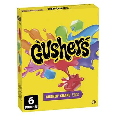 Gushers aux Fruits de Betty Crocker Sans gluten Coulis de raisin et Saveurs tropicales 6 sachets, 138 g