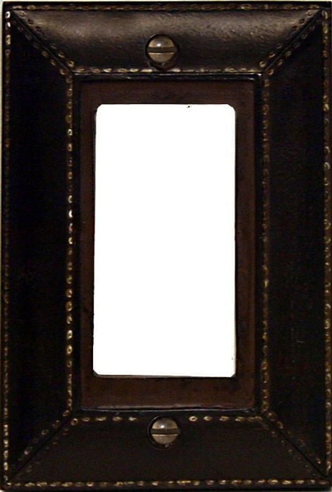 Atron Electro Industries Leather Look Brown Rocker Wall Plate