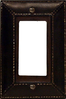 Atron Electro Industries Leather Look Brown Rocker Wall Plate