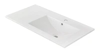 American Imaginations AI- 35,5 pouces WX 18.25 pouces Dessus en céramique de D dans la couleur blanche pour le robinet de 1 trou