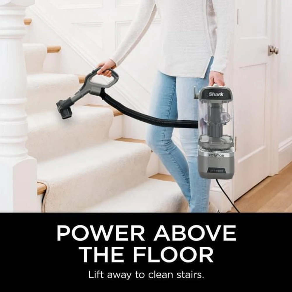 Aspirateur vertical Rotator Lift-Away ADV DuoClean PowerFins de Shark avec brosse rotative autonettoyante, LA500C, Gris