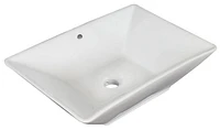 American Imaginations -in. W Above Counter Bathroom Vessel Sink Set For Deck Mount Drilling AI