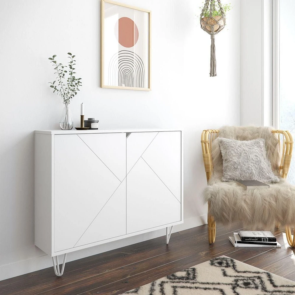 Nexera Console de rangement 2 portes Slim