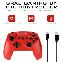 Surge Switchpad Pro Wireless Controller For Nintendo Switch & Nintendo Switch OLED - Red