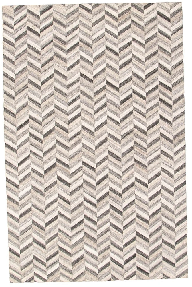 ECARPETGALLERY 5'2" x 8'0" Transitional Río Handmade Area Rug for Living Room, Dining Room and Bedroom in Grey