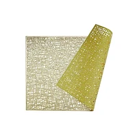 IH Casa Decor Metallic Laser Cut Pvc Placemat Sisal Champagne - Ensemble De 12