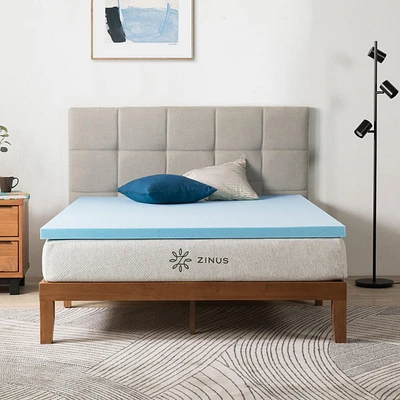 Zinus Spa Sensations 2 Inch Cooling Gel Memory Foam Mattress Topper, Twin, Full, Queen, King